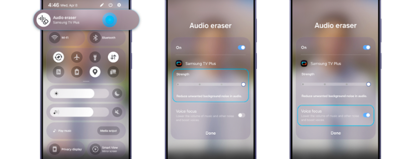 نسخه ارتقایافته Audio Eraser در Galaxy S26؛ تنظیم سریع و در لحظه صداها